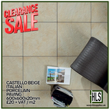 CASTELLO BEIGE ITALIAN PORCELAIN PAVING 600x600x20mm