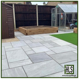 m2 KANDLA GREY SANDSTONE PAVING (4 mixed sizes) 22mm CALIBRATED