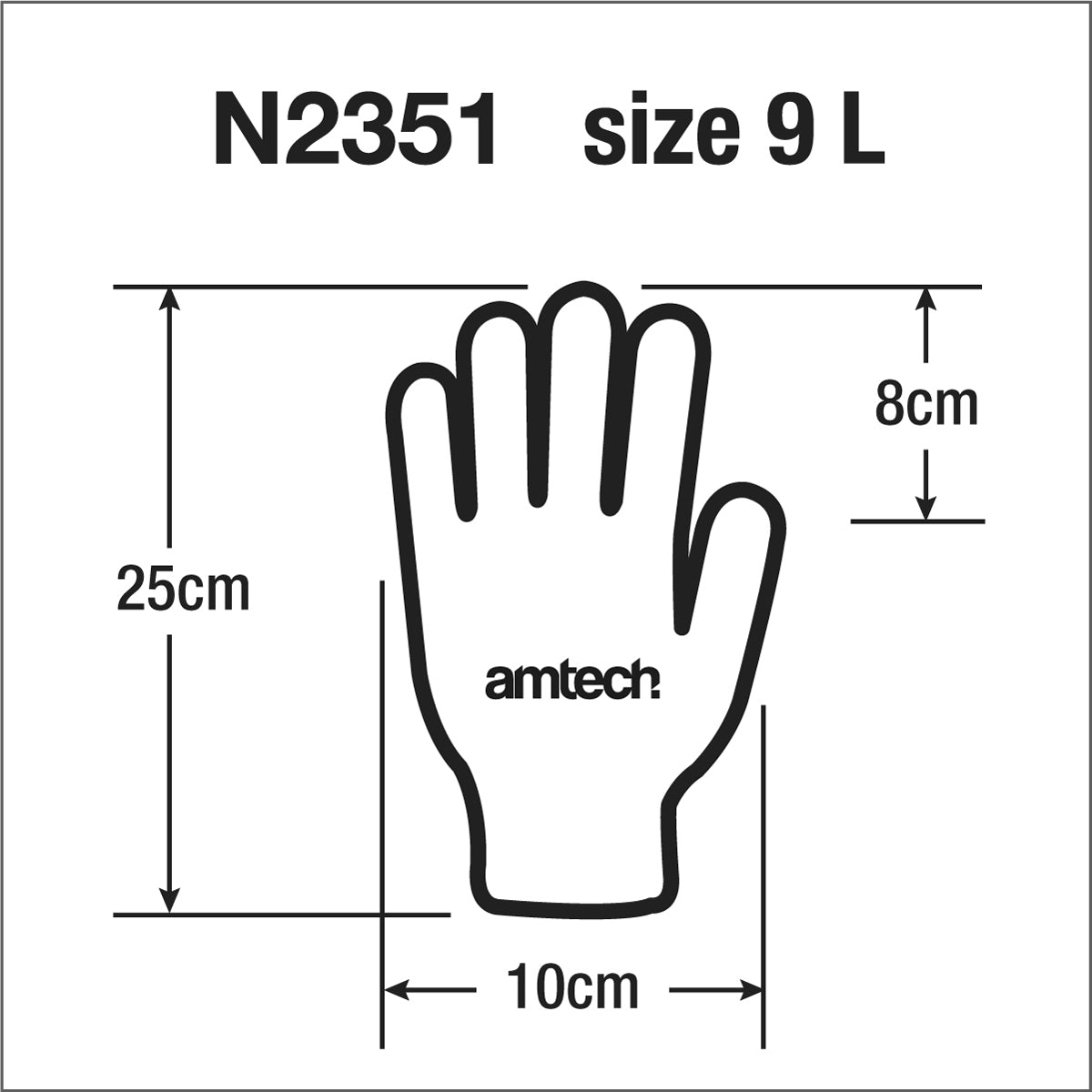 AMTECH Latex Palm Coated Gloves (Size 9) LARGE