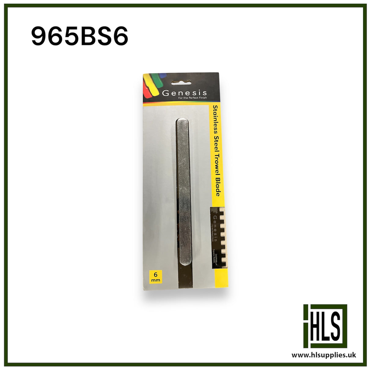 STAINLESS STEEL SQUARE 6mm NOTCH TROWEL 280x115mm