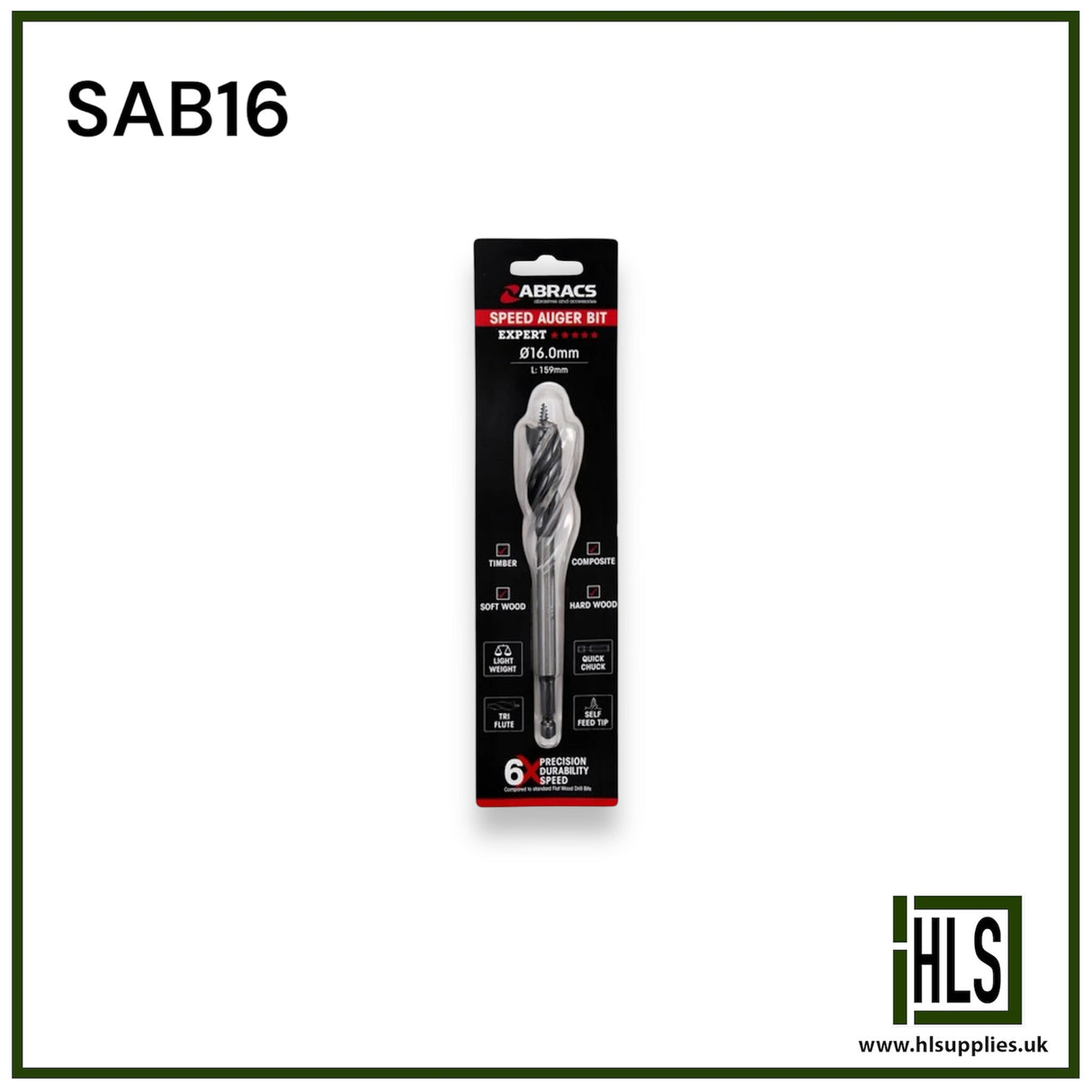 16mm Speed Auger Bit SAB16