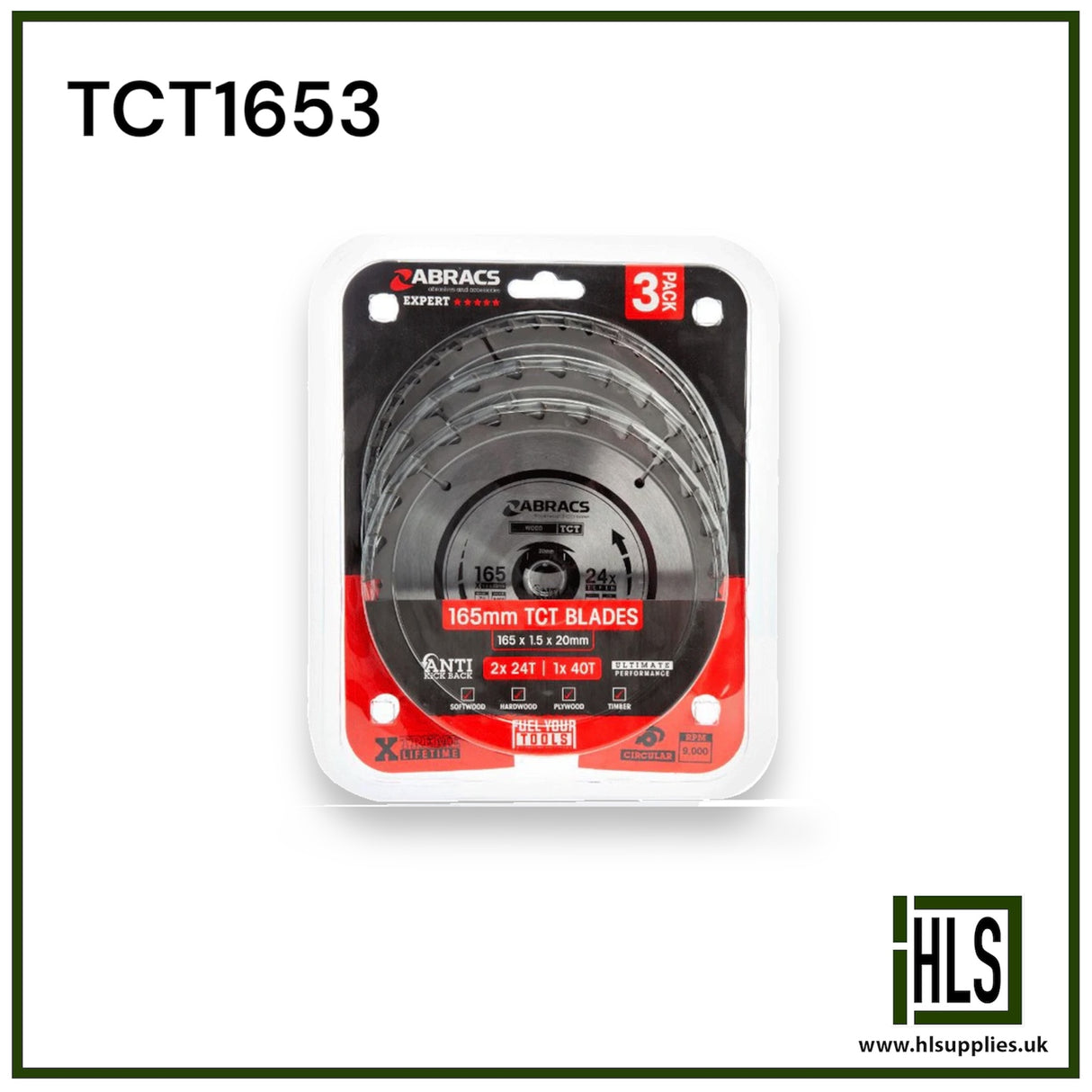 3pc 165mm TCT Blade Pack TCT1653