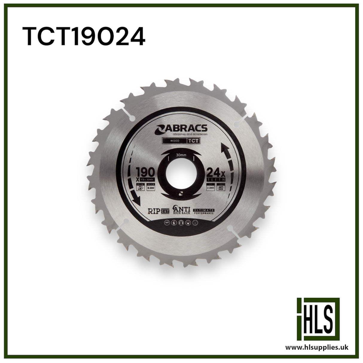 TCT BLADE 190mm x 30mm x 24T - Wood TCT19024