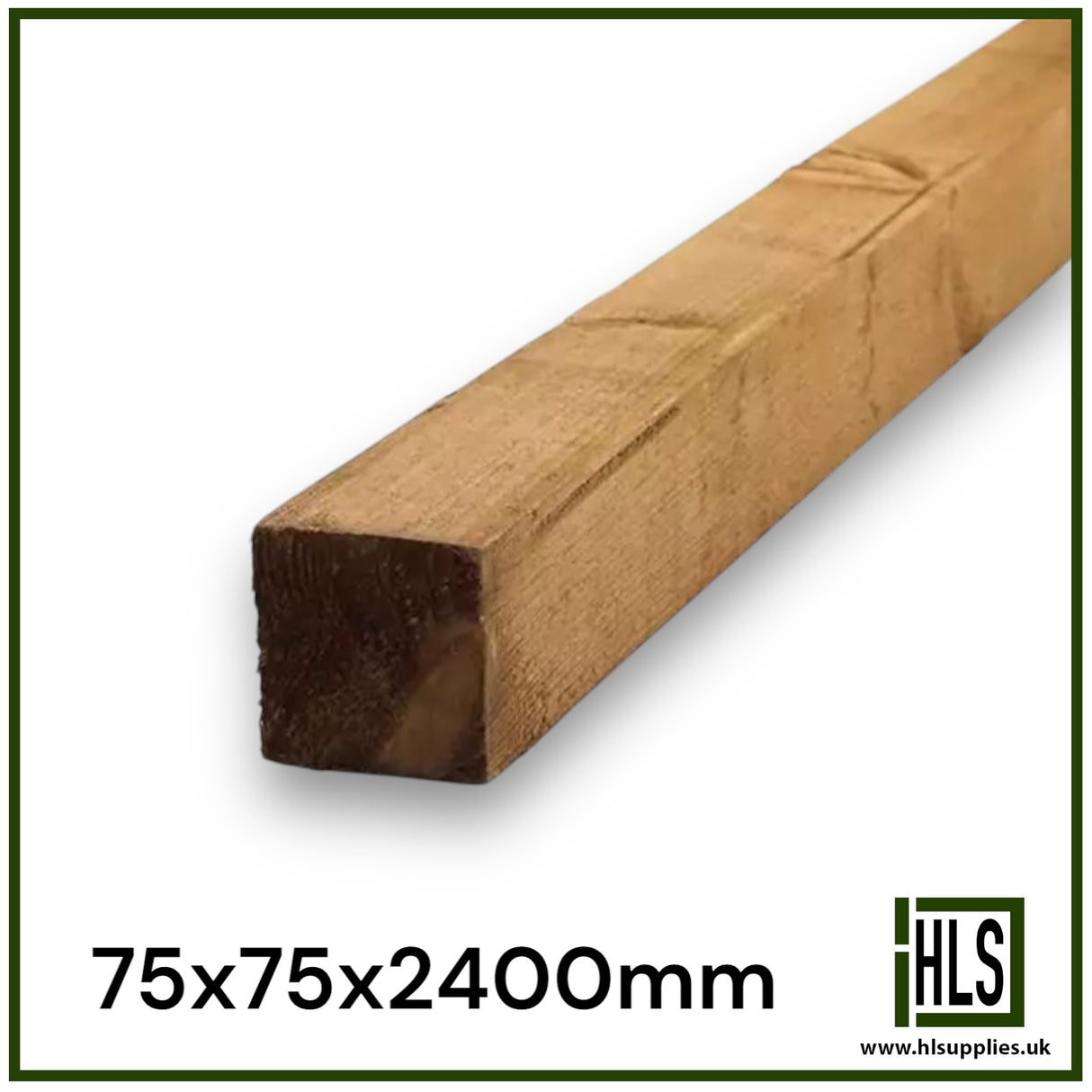 BROWN TREATED POST 75x75x2400mm