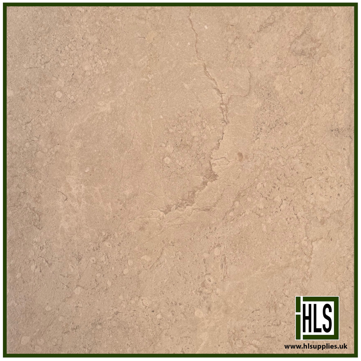 HLSupplies Antiqued Limestone porcelain paving in Crema with fossil detailing and a soft tumbled stone texture.