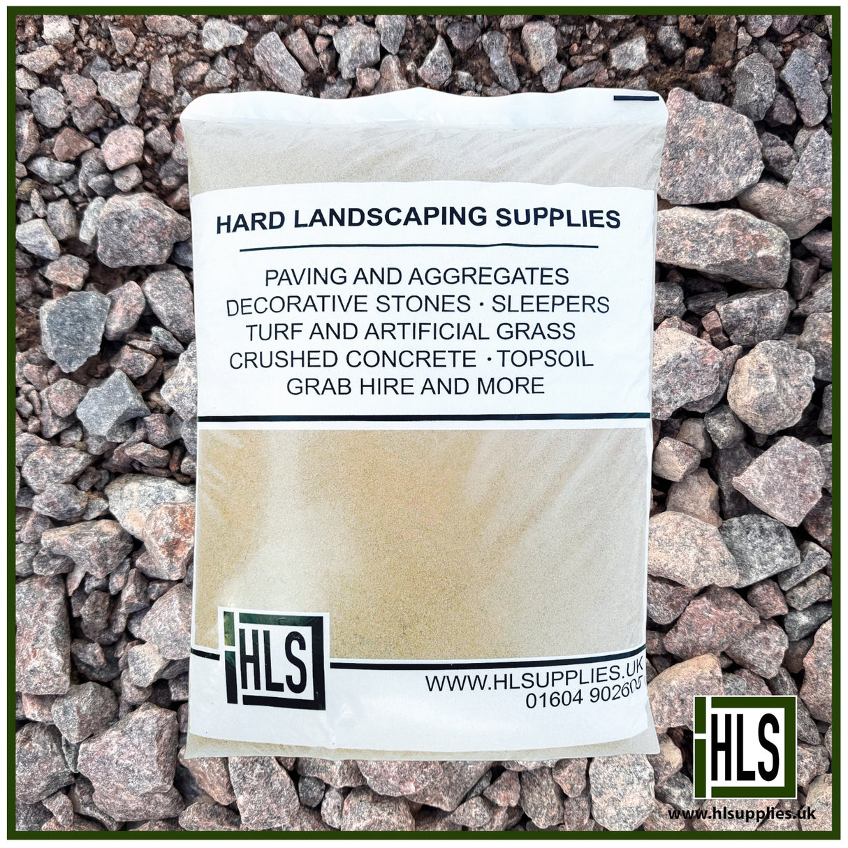 HLSupplies 800kg bulk bag of MOT Type 3 aggregate for driveways and sub-bases. Crushed stone and gravel mix.