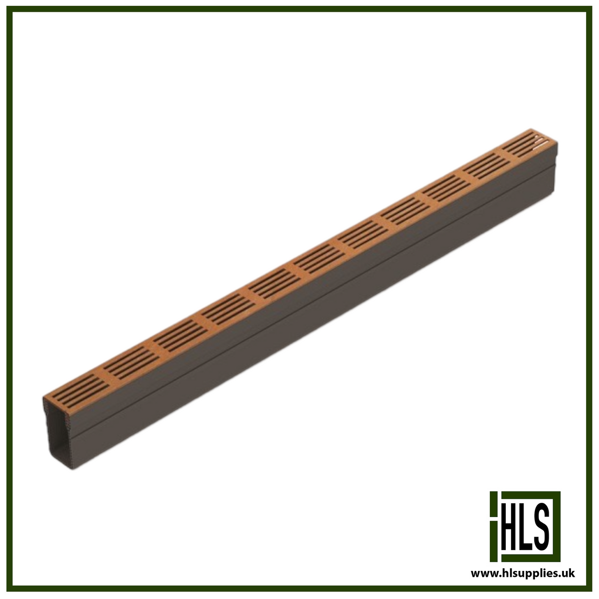 THRESHOLD DRAIN SLIMLINE CorTen 1000mm
