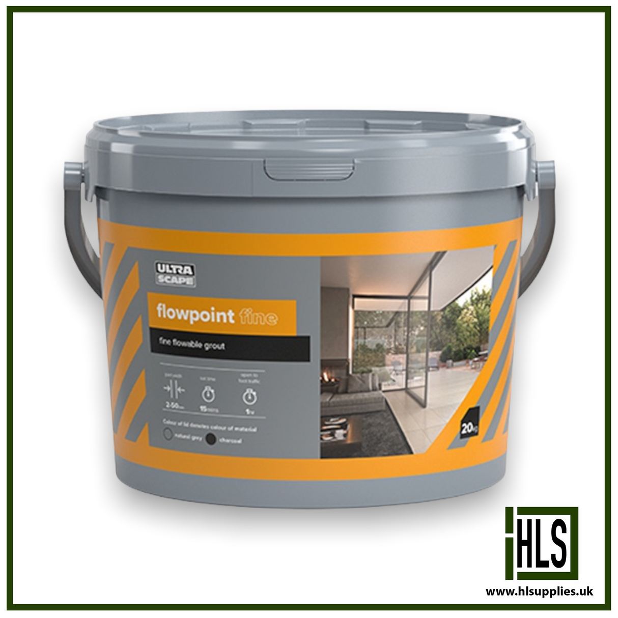 INSTARMAC UltraScape FLOWPOINT FINE RAPID SET FLOWABLE GROUT 20kg NATURAL GREY