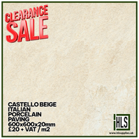 CASTELLO BEIGE ITALIAN PORCELAIN PAVING 600x600x20mm