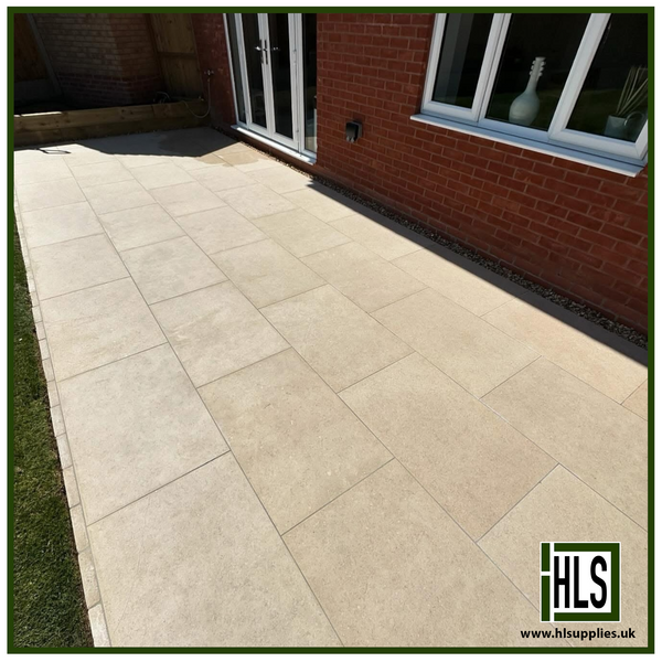 DIJON LIMESTONE BEIGE PORCELAIN PAVING 600x900x20mm
