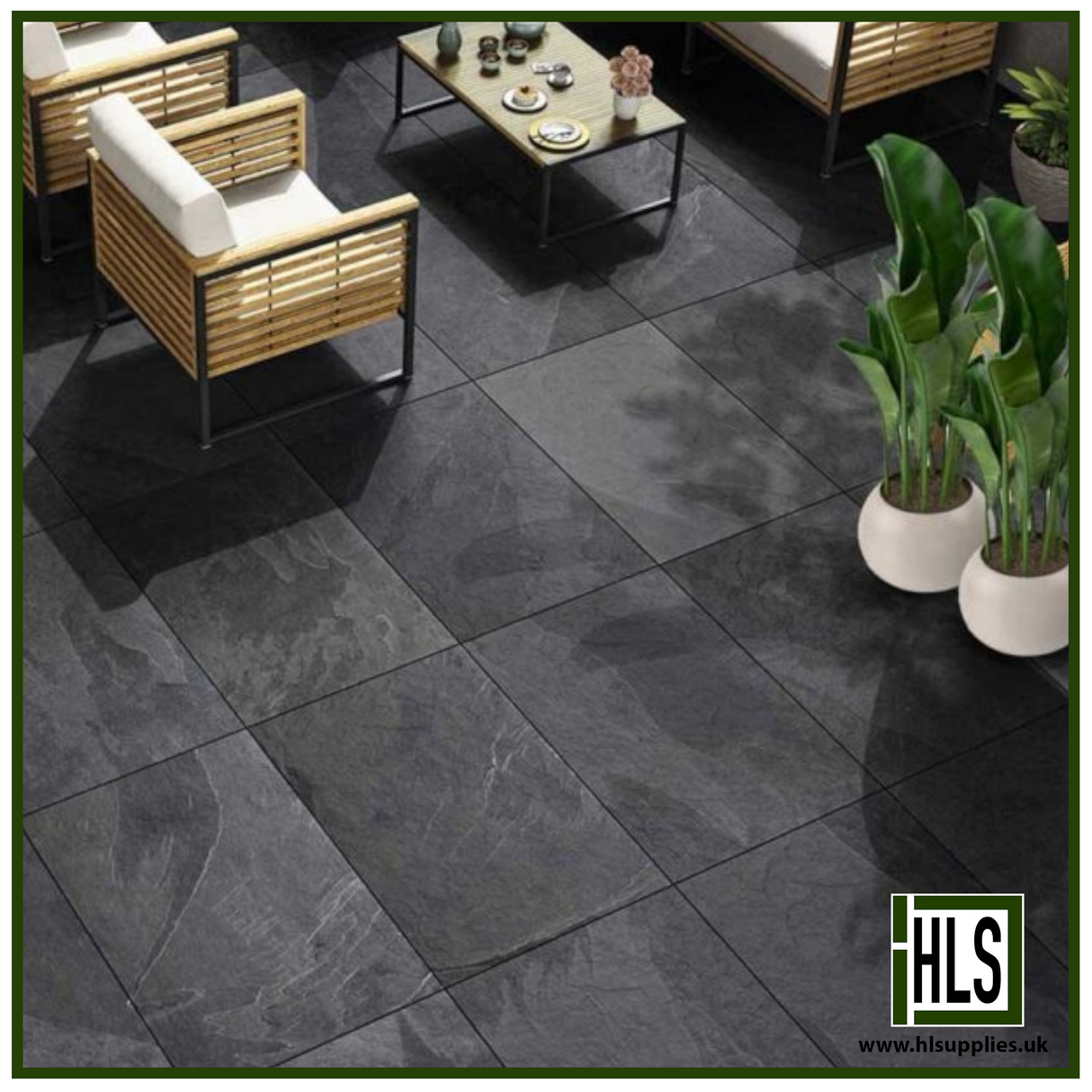BRAZILIAN BLACK PORCELAIN PAVING 600x900x20mm