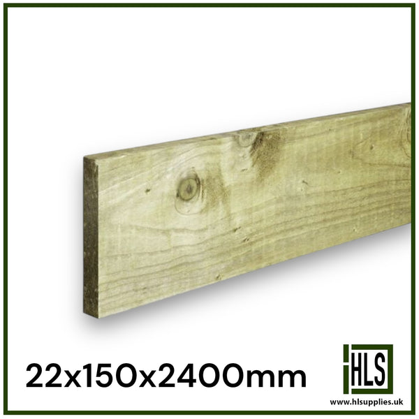 GREEN TREATED GRAVEL BOARD 22x150x2400mm