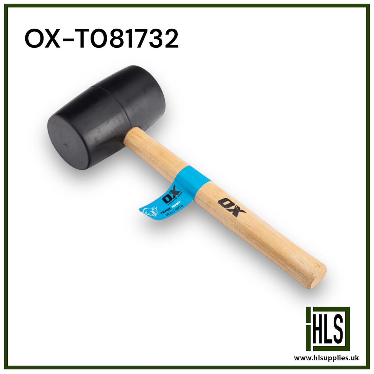 OX-T081732 TRADE BLACK RUBBER MALLET - 32oz / 907g