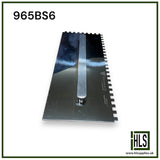 STAINLESS STEEL SQUARE 6mm NOTCH TROWEL 280x115mm