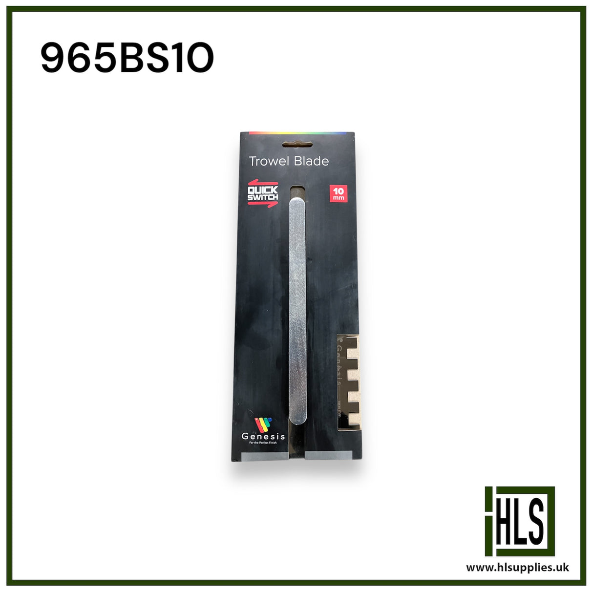 STAINLESS STEEL SQUARE 10mm NOTCH TROWEL 280x115mm