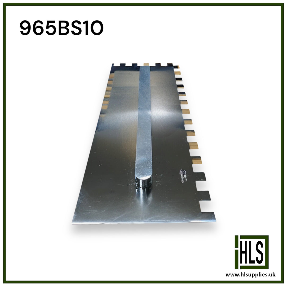 STAINLESS STEEL SQUARE 10mm NOTCH TROWEL 280x115mm