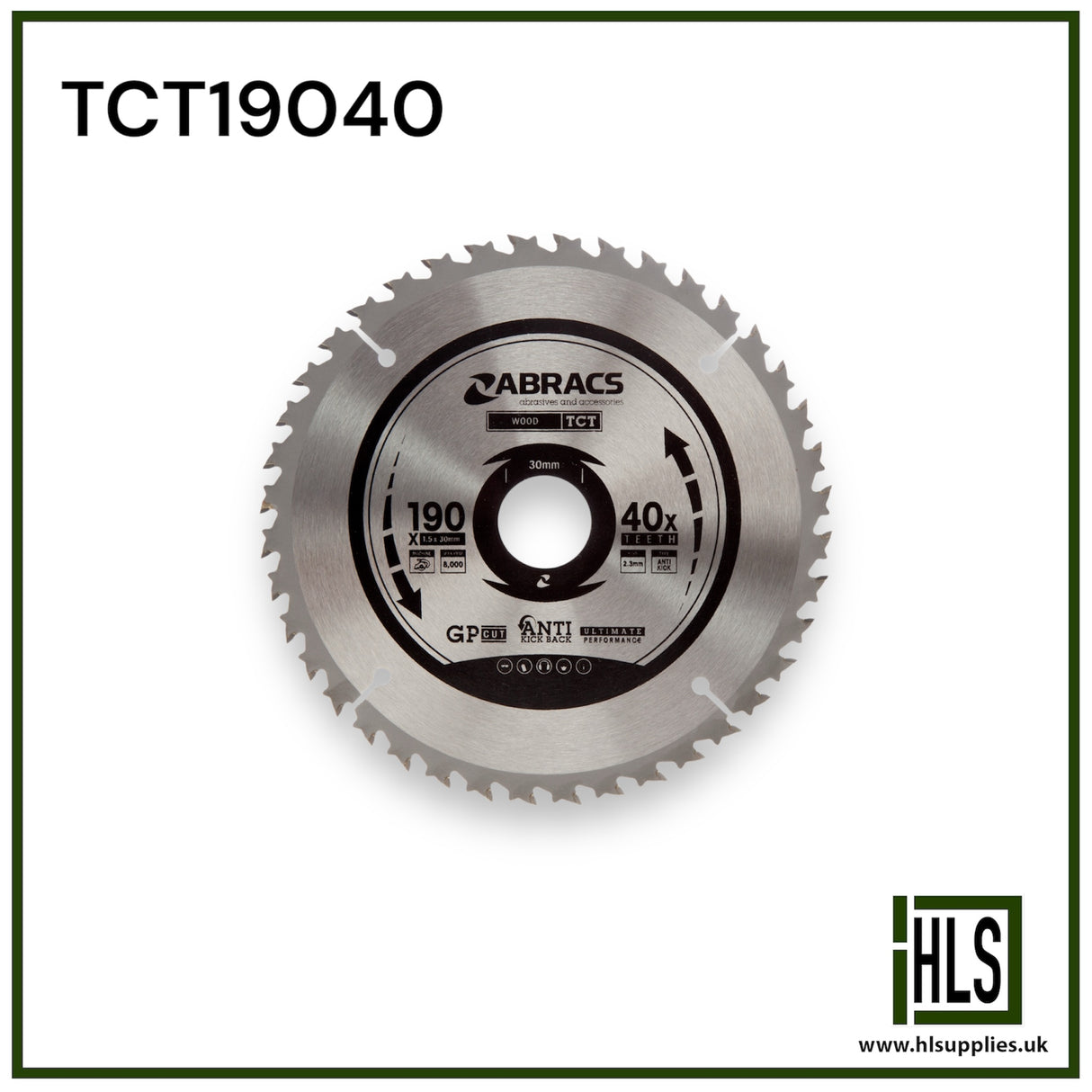 TCT BLADE 190mm x 30mm x 40T - Wood TCT19040