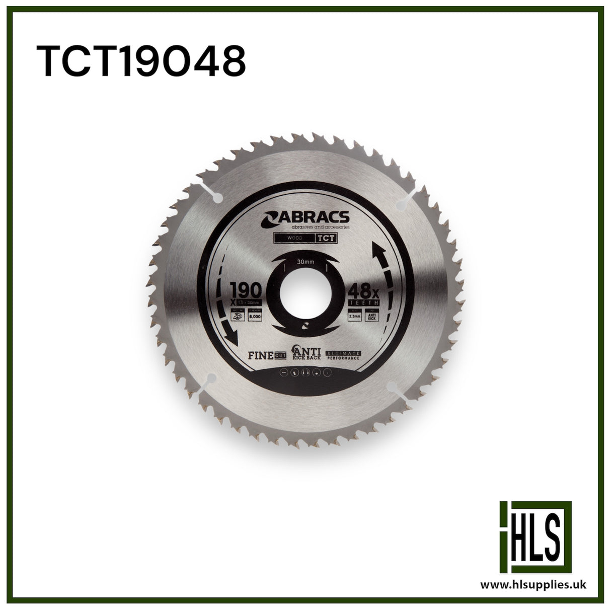 TCT BLADE 190mm x 30mm x 48T - Wood TCT19048