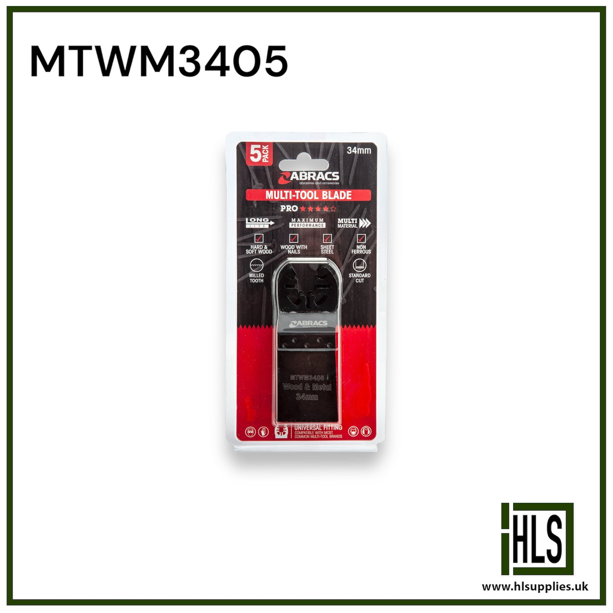 34mm Multi-tool - Wood/Metal (5pc) MTWM3405