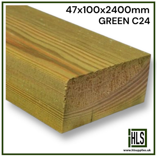 TREATED TIMBER C24 47x100x2400mm GREEN