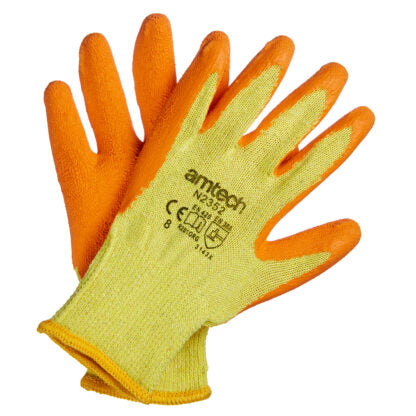 AMTECH Latex Palm Coated Gloves (Size 8) Medium