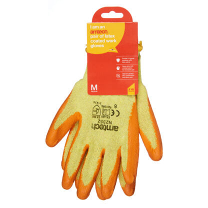 AMTECH Latex Palm Coated Gloves (Size 8) Medium