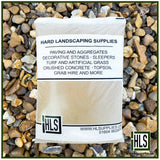 Bag of 10/20mm washed gravel from HLSupplies, ideal for driveways, drainage, and decorative landscaping.