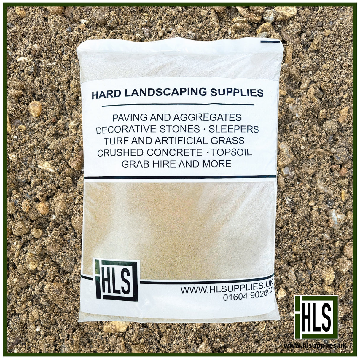 HLSupplies 25kg bag of ballast, a mix of sharp sand and gravel for concrete, paths, and foundations.