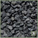 HLSupplies 10-20mm black basalt chippings for decorative garden borders, driveways, and landscaping projects.