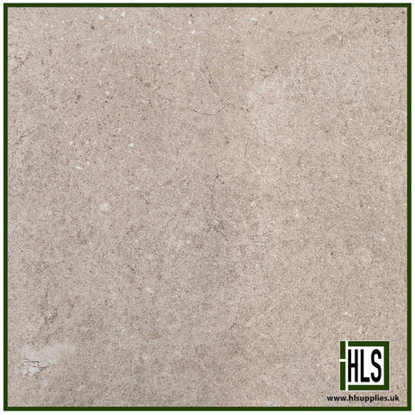 HLSupplies Coreterra porcelain paving slab in beige with a contemporary stone and terrazzo-style mineral fleck finish.