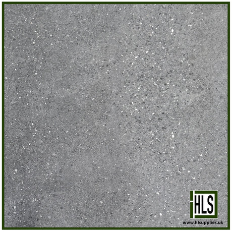 HLSupplies Coreterra charcoal porcelain paving slab with a contemporary terrazzo-style mineral fleck and stone texture