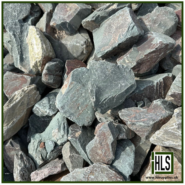 HLSupplies 100-150mm angular grey granite gabion stone for retaining walls and landscaping projects.