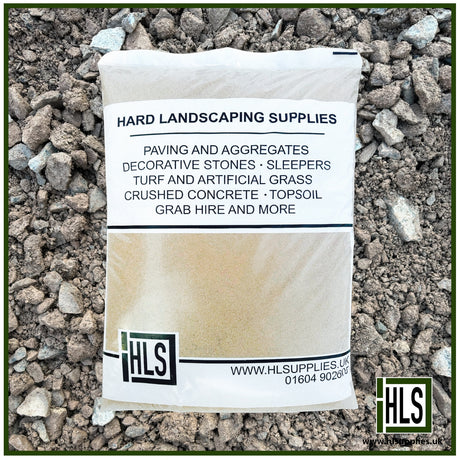 HLSupplies MOT Type 1 aggregate sub-base material in a bag, ideal for driveways and patios.