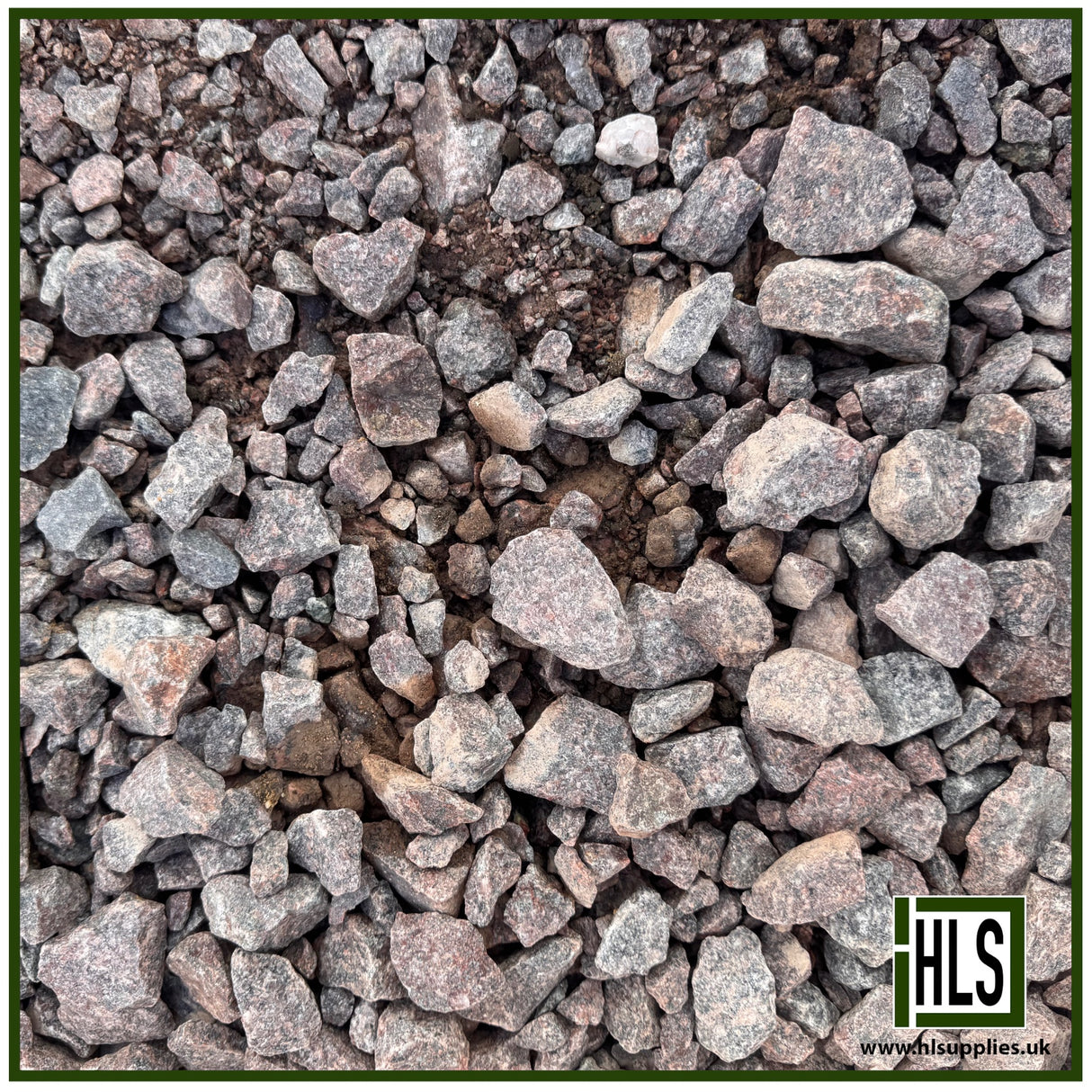 HLSupplies 800kg bulk bag of MOT Type 3 aggregate, a mix of grey and pink crushed stone and gravel for sub-bases.
