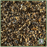 HLSupplies 4/10mm pea shingle gravel, a mix of rounded and angular particles in natural earthy tones.