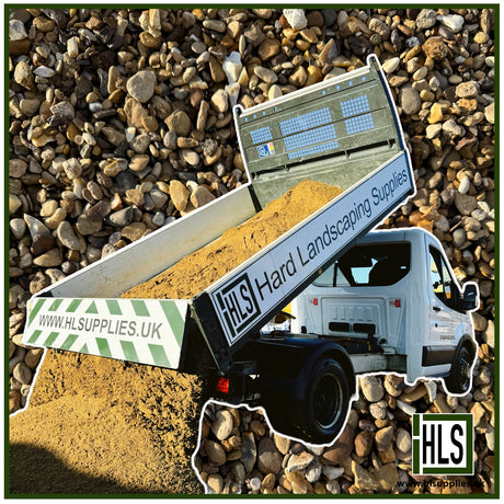 HLSupplies pea shingle gravel in bulk bag and loose load delivered by truck. Natural stone aggregate.