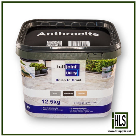 HLSupplies TuffJoint Utility 12.5kg Anthracite brush-in paving grout tub for patios and driveways