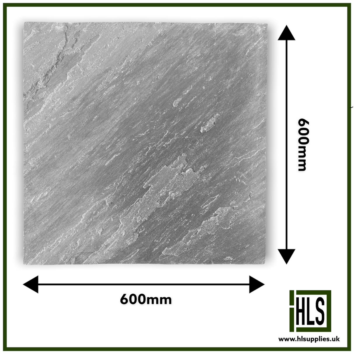 600 x 600mm KANDLA GREY SANDSTONE PAVING SLAB 22mm CALIBRATED