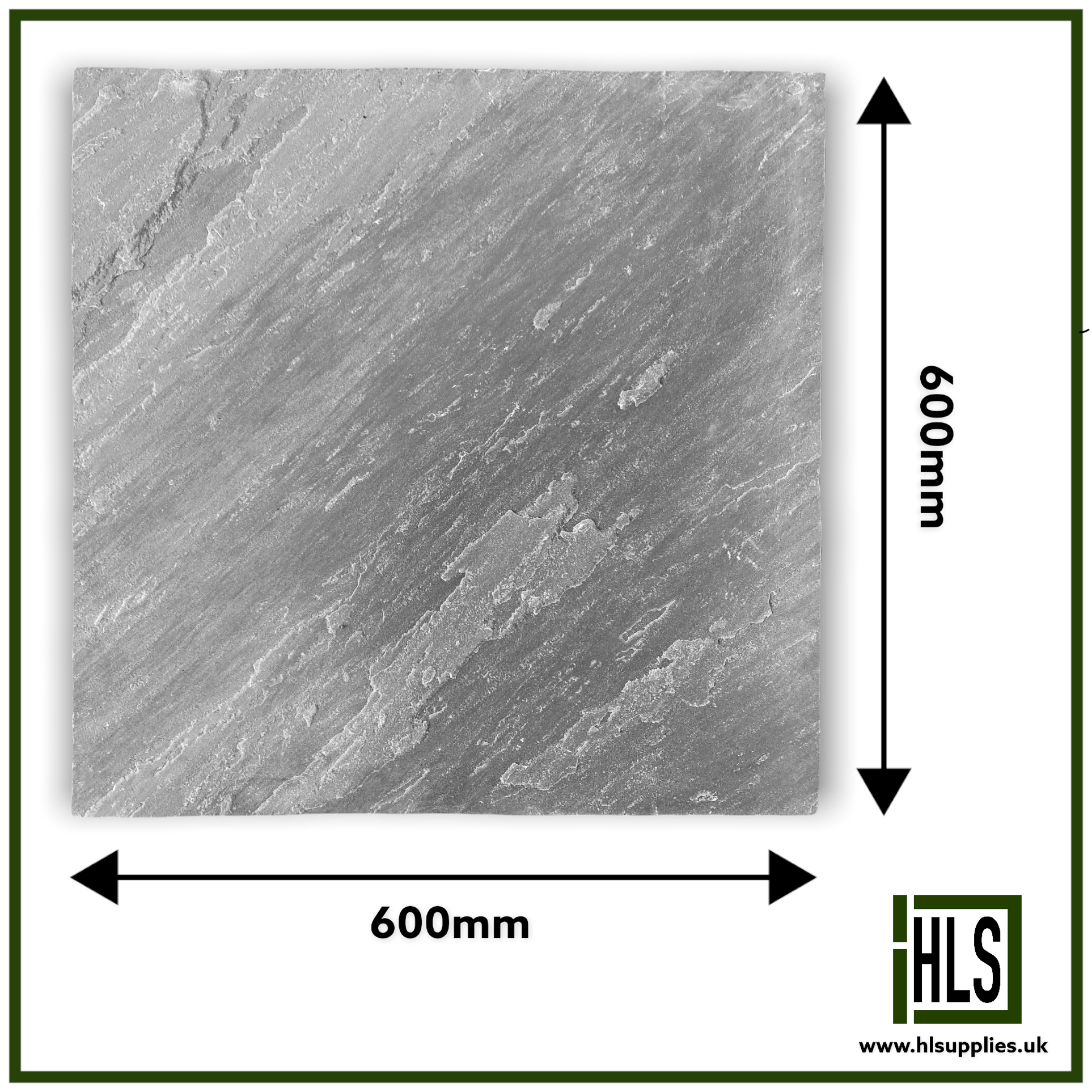 600 x 600mm KANDLA GREY SANDSTONE PAVING SLAB 22mm CALIBRATED