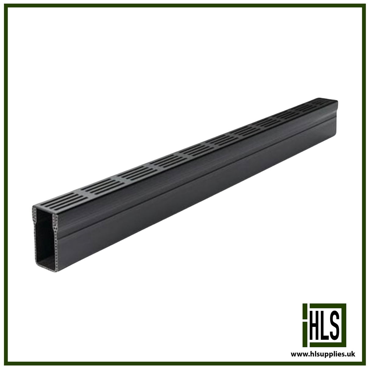 THRESHOLD DRAIN SLIMLINE ALU BLACK GRATE 1000mm